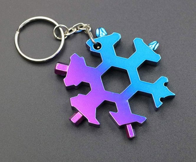 Stainless Multi-Tool Keychain , 18-in-1 Snowflake