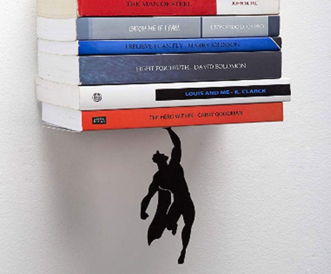 Black Metal Superhero Floating Bookshelf