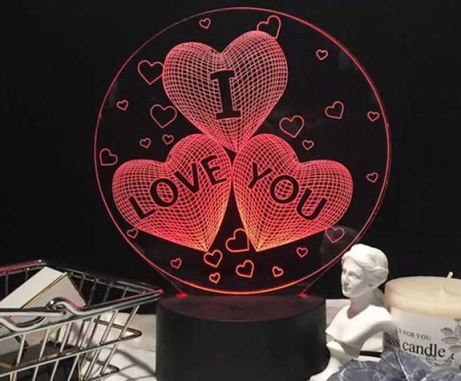 I Love You Heart LED 3D Night Light