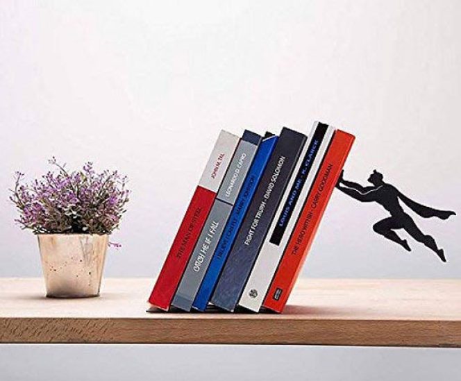 Black Metal Magnetic Superhero Bookend