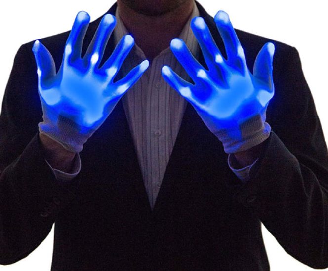 Light Up Gloves Led One Size Blue