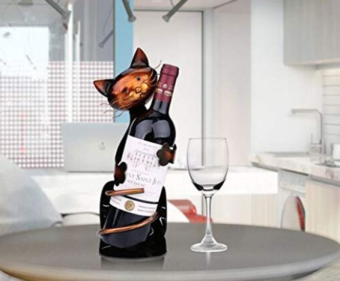 Metal Cat Wine Holder