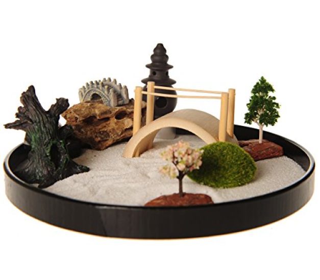 Desktop Japanese Zen Garden with Free Rake Pushing Sand Pen