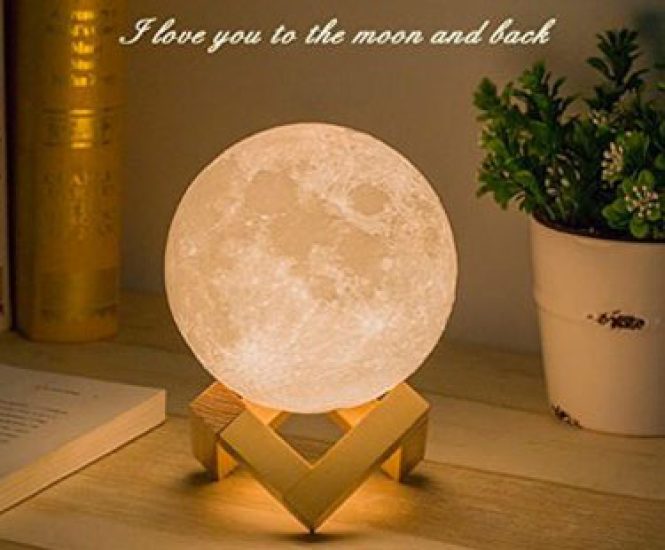 Moon Lamp 3D – Night Light with Touch Control Brightness (4.7 inch)